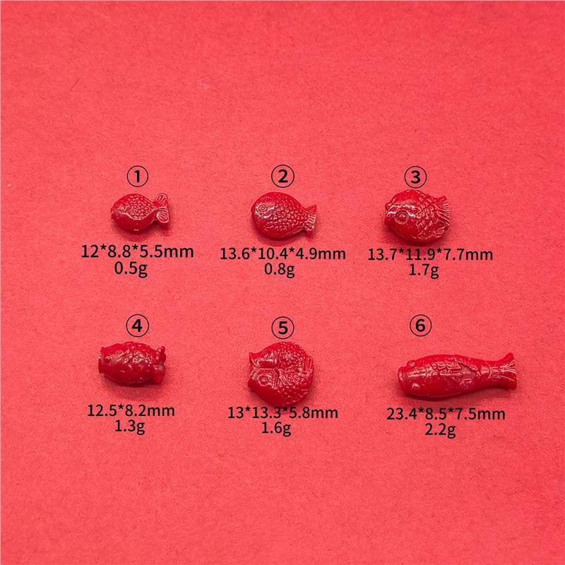 

Натуральный Киноварь Золотой Песок Браслет Двойная Рыба с Маленькими Рыбками Size 1