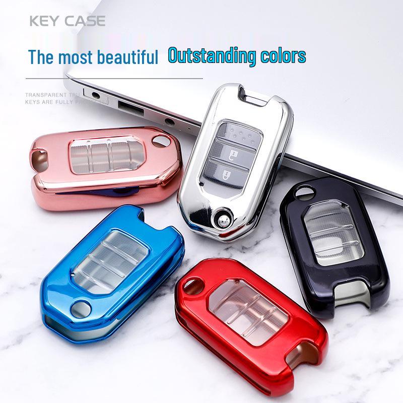 TPU Key Shell for Honda Vezel, Accord, XRV, Fit Folding Key Cover