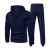 Herren Winter Farbiger Kapuzenpullover mit Kordelzug und Langen Ärmeln und Jogginghosen Anzug