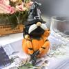 Halloween Pumpkin Gnomes with Witch Hat Miniature Ornament Resins Craft Figurine Ornament for Home Garden Decoration