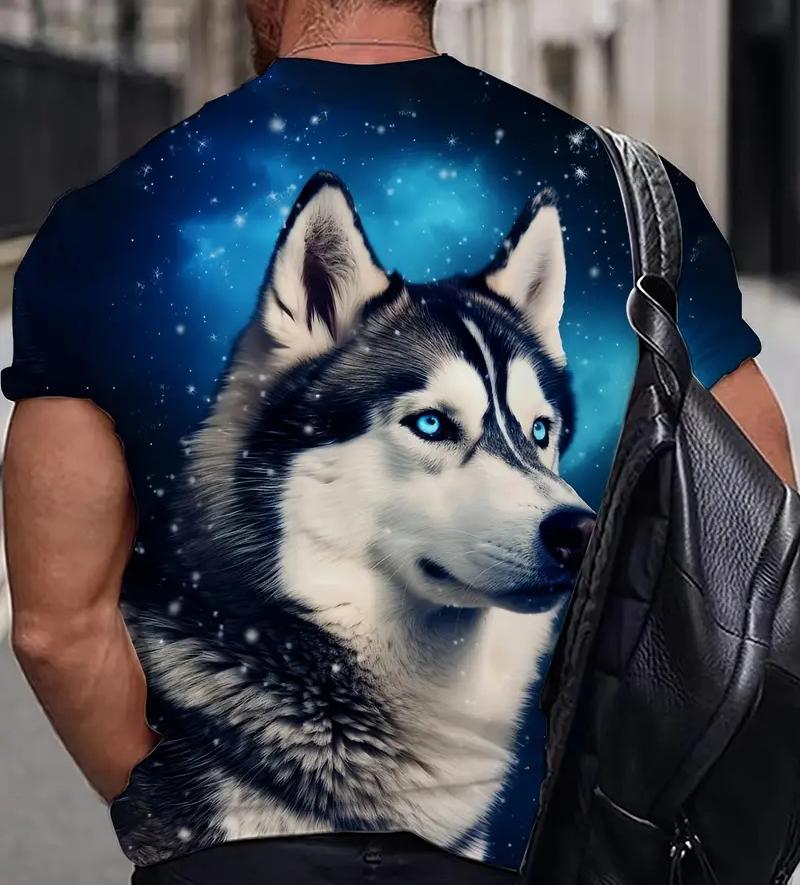 XXS-6XL Plus Size Men's Print T-Shirt Casual Short Sleeve Tops Tees Round Neck T-shirts For Men Funny Animal Dog Graphic T Shirt