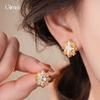 French Exquisite and Simple Zircon Rhombus Stud Earrings Niche Earrings Personalized Versatile Earrings Women