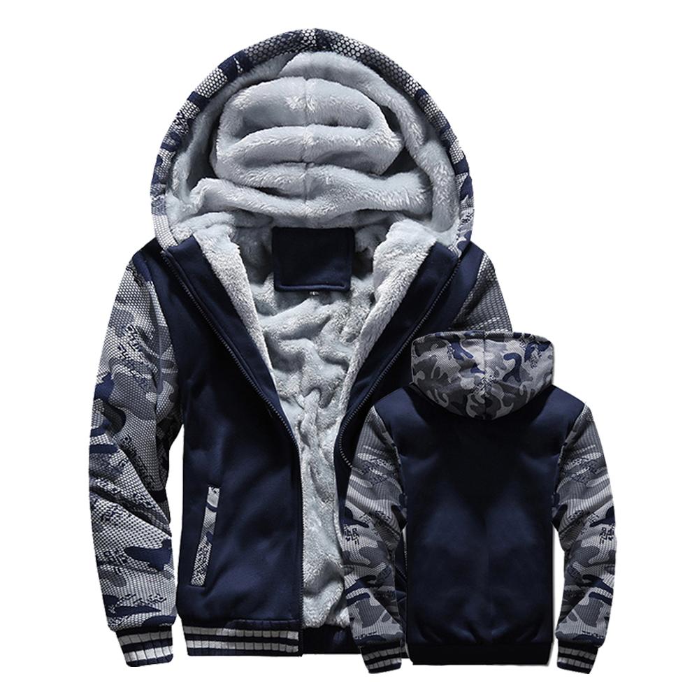 Zimní bunda Muži Teplý kabát Silný fleece Pánské Zip Bundy s kapucí Běžné Sportovní oblečení S kapucí Svrchní oblečení Dlouhé rukávy Sportovní Mikina