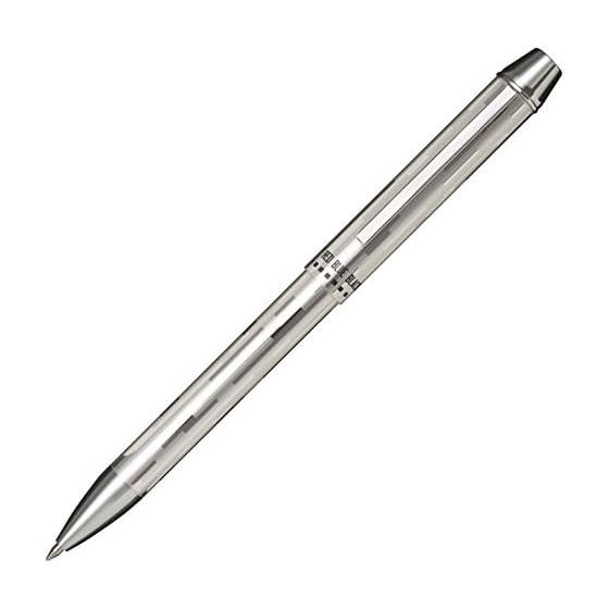 Sailor Multi-Function Pen, 3 Colors + Mechanical Pencil, Metalino 4, Silver, 16-0222-219 (Black, Red, Blue 0.7mm Ballpoint Pens, 0.5mm HB Mechanical