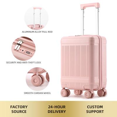 16" Women's Rolling Carry-on Suitcase with Detachable Wheels and Combo Lock