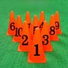 Liten digital skiltkjegle for trening - Basketball, Fotball, Iskjegleform med tallene 1-10
