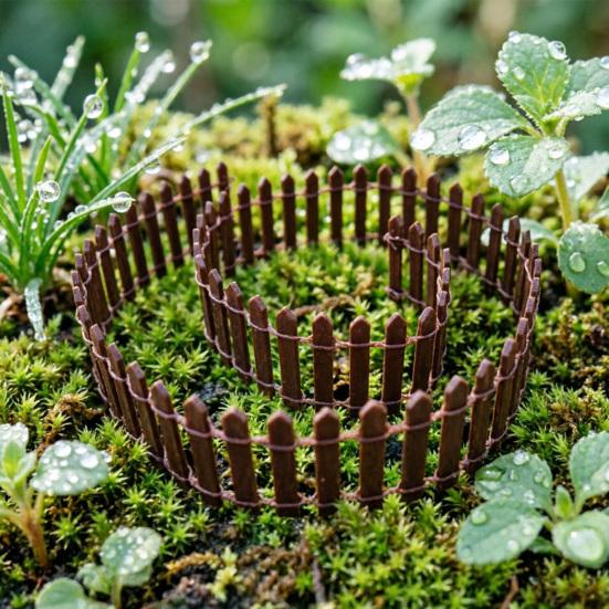 35 Inch Long Mini Fairy Garden Fence Small Wood Decorative Picket Fence Miniature Micro Landscape Ornaments for Dollhouse DIY Crafts Plant Pot Decor