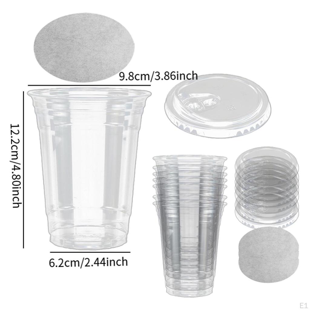 50 Pieces Disposable Plastic Cups 16 oz Drinking for Ice Coffee
