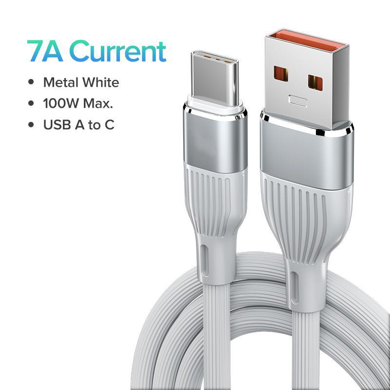 VAORLO 7A USB To Type-C Charging Cable Super Charge For Xiaomi Huawei QC3.0 Quickly Charge Data Transmission Phone Line
