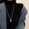 Leichter Luxus Gothic Kreuz Anhänger Choker Halskette Für Frauen Mädchen Punk Vintage Vielseitige Pulloverkette Schmuckzubehör Geschenke