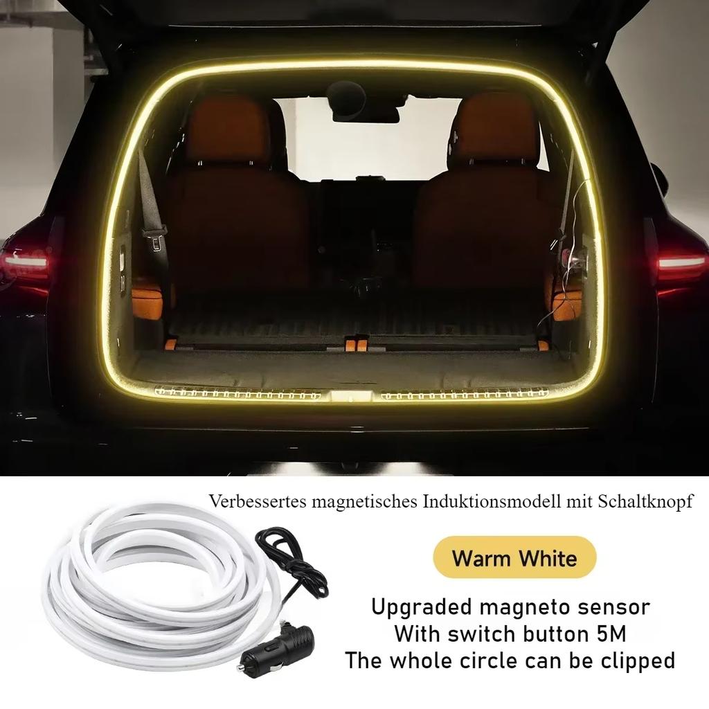 Car 5M Trunk Light Strip LED Atmosphere Lamps with Cigarette Lighter Decorative Lighting Scalable Universal SUV Suit For Model Y