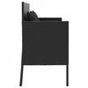 Garden Bench with Cushions Black Poly Rattan
