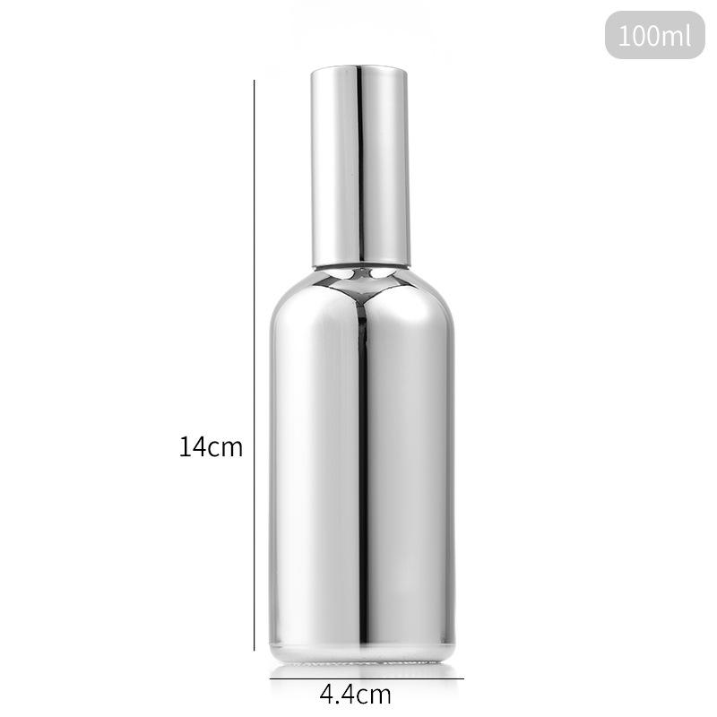 5-100ml Silber Galvanisierte Glas Parfümflasche Auslaufsicherer, Tragbarer Nachfüllbarer Behälter für Ätherische Öl- & Lotionenproben Glass white