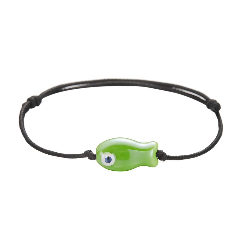 Lucky Cartoon Ceramic Fish Bracelet for Women Men Fashion Handmade Braided Adjustable Bracelet Simple Couple Jewelry Gifts
