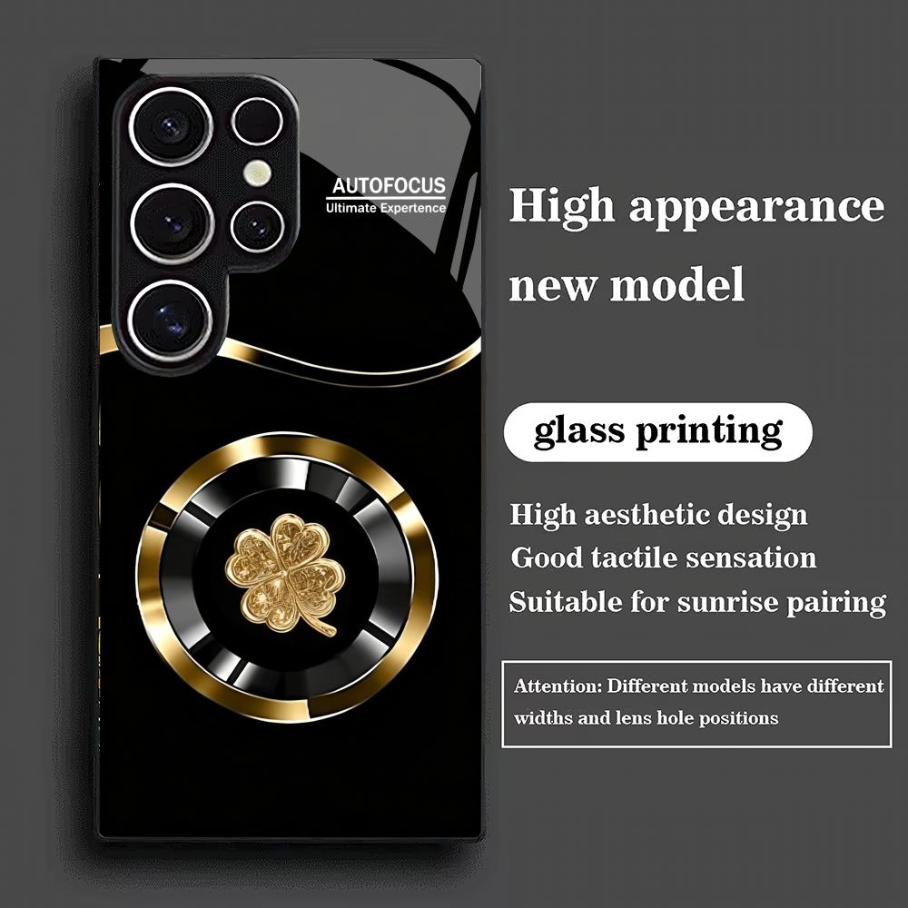 Simple high-end glass phone case suitable for Samsung Galaxy S26 S25 S24 S23 S22 S20 FE/Ultra/Plus anti drop back cover