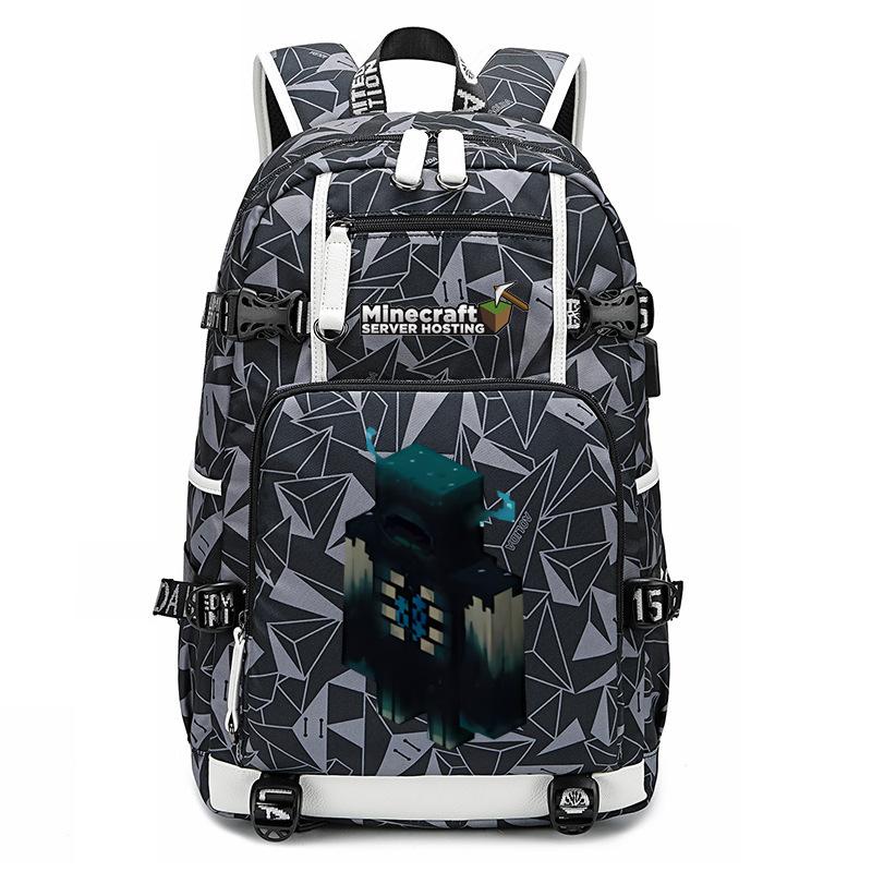 Hot Selling Minecraft Game Peripheral Printed Backpack Outdoor Large Capacity Travel Bag