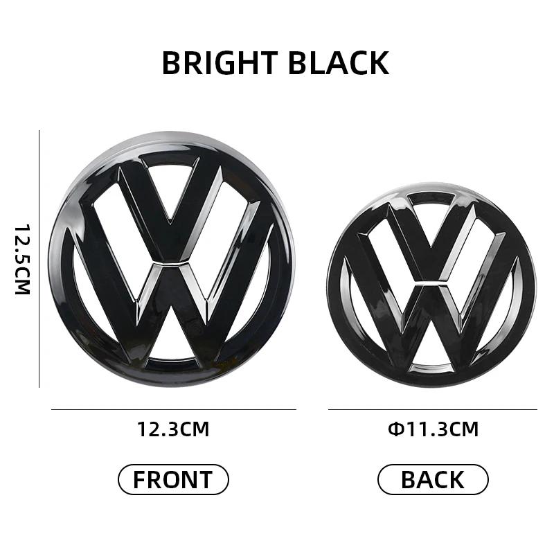 2pcs/pair For VW Volkswagen POLO 2011-2020 Car logo stickers 123mm Front Grille Center Badge 113mm Rear Trunk Emblem ze8
