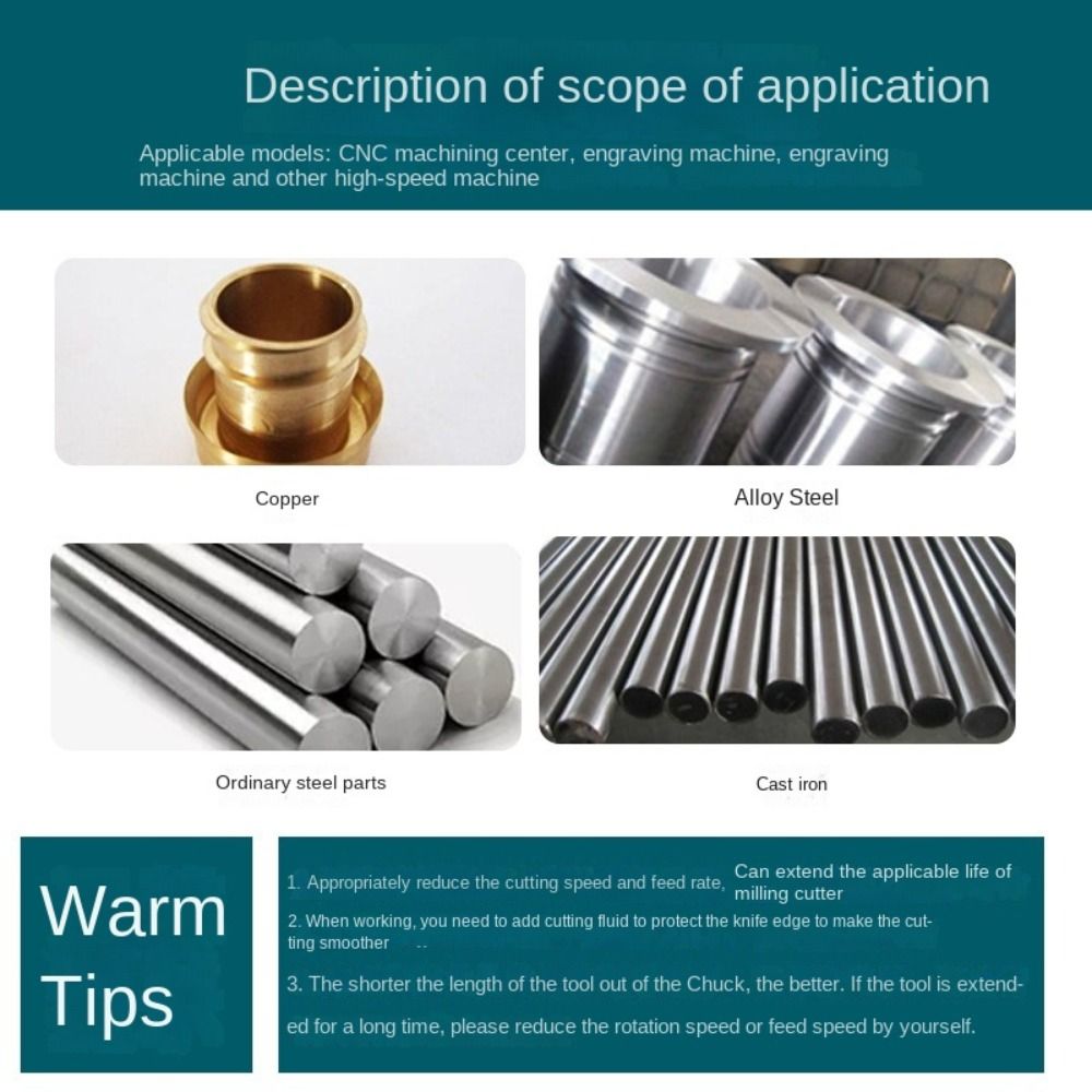 HRC65 Metal Milling U-groove CNC Carving Bit Special CNC 3 Flute End Mill