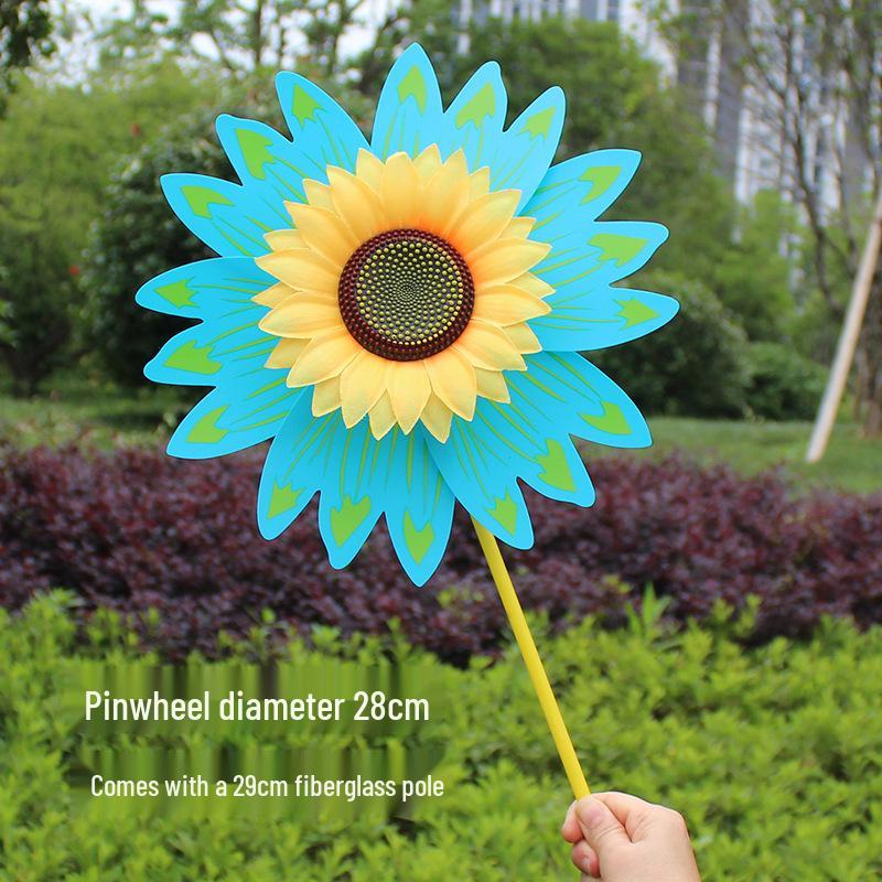36CM Children's Seven-Color Sunflower Pinwheel Toy - Outdoor Decoration