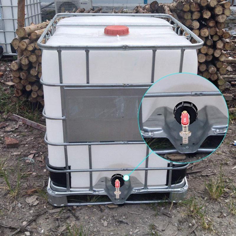 BC Tank Adapter IBC Tote Tank Drain Adapter S60X6 To Brass Garden Tap with 1/2" Hose Fitting Oil Fuel Water