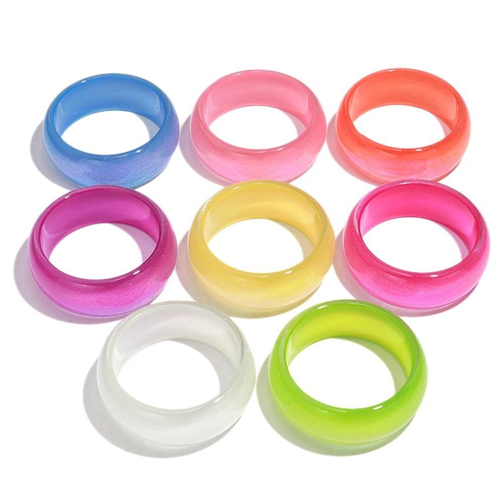 Geometric Design Irregular Wide Bracelet Glitter Big Round Transparent Hand Ring  Gift