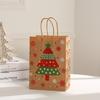 Christmas Kraft Paper Gift Bags with Snowflake and Reindeer Designs - Holiday Shopping and Clothing Packaging Tote Bags