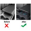 Auto-Brillenbox für Tesla Model 3 Y Mittelarmlehne Versteckte Aufbewahrungsbox Organizer Innenzubehör Grau Autozubehör