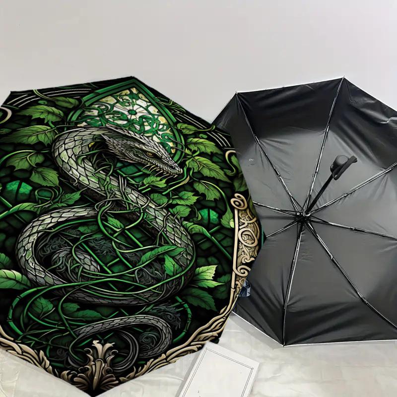 1PC Warner Serpent Vines Umbrella-8-Rib Reinforced, Automatic Open, Lightweight & Durable-A37