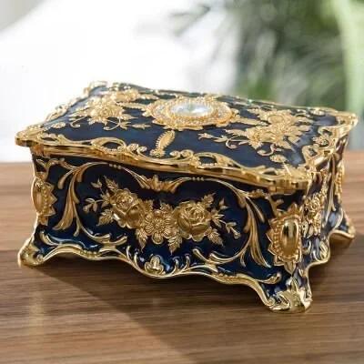Metal Crafts European Style Retro Jewelry Box Creative High-end Ring Necklace Small Storage Gift