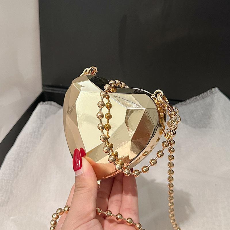 Acrylic Dinner Bag 2025 New Fashion Shiny Shoulder Bag Small Fragrance Lady Chain Mini Love Bag Tide