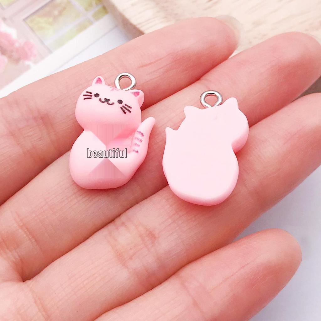 DIY Resin Pink Bear Lollipop Ornaments: Necklace, Earrings, Key Pendant Accessories