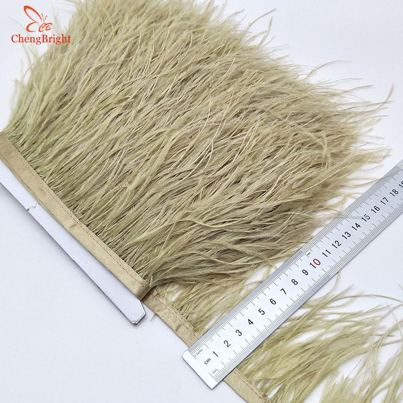 FeatherChengBright High Quality 10Yards Mint Green Ostrich Feather Ribbon Ostrich Feathers Trim Fringe Clothing Decoration