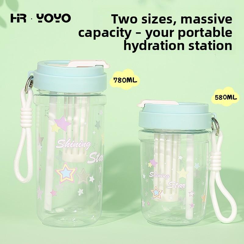 Lucky Star Plastic Cup With Straw For Office Home Outdoor Use