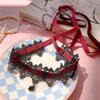 Feminine Lace Chokers Neckband Adjustable Tie Design 16g Light Acrylic Jewelry Black Red Color Options For Women