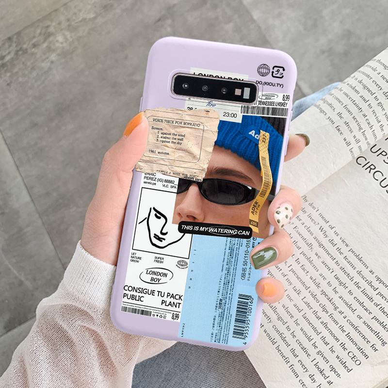 Case For Samsung Galaxy S10 Plus S 10 S10E Cover Cloud Graffiti Illustration Kanagawa Label Silicone Fundas For Samsung S10 S10e