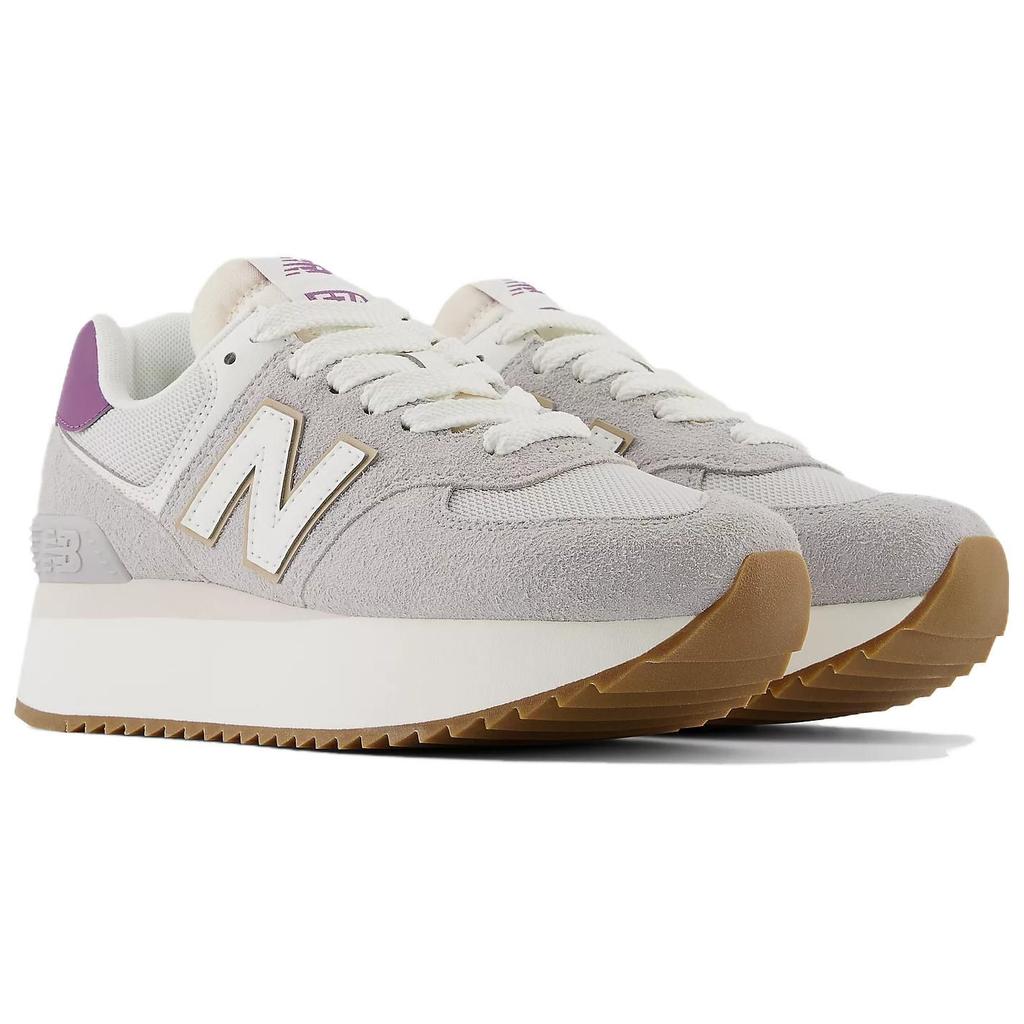 New Balance NB 574 Modne Wszechstronne Siateczkowe Niskie Codzienne Buty do Biegania Damska Trampka Szaro-Fioletowe WL574ZCO