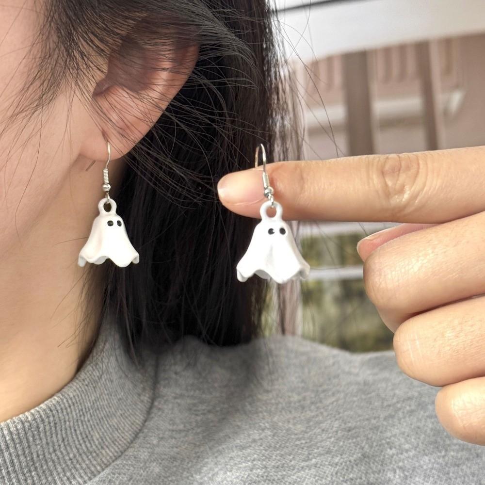 White Ghost Drop Earrings Zinc Zinc Alloy Women Necklace Fashion Halloween Earrings  Stage Performances