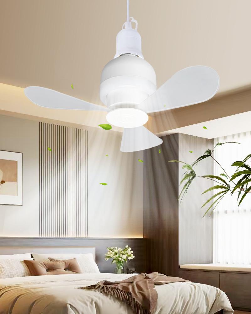 Kompakte E27 Ventilatorleuchte: Steckdosen-Deckenventilator mit Nachtlicht für Studentenwohnheime & Schlafzimmer