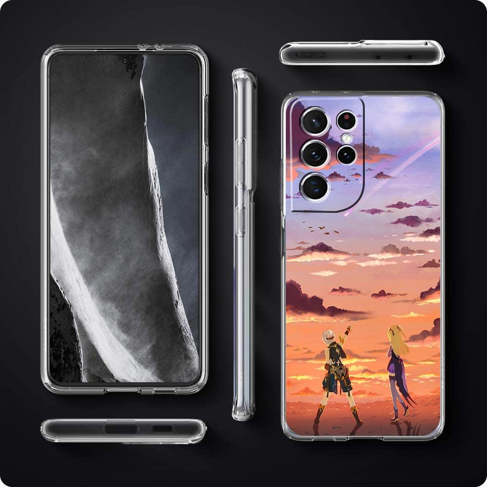 Genshin Impact Game landscape Phone Case For Samsung Galaxy S23 Ultra S22 5G S20 S21 FE 5G S10E S9 S8 S10 Plus Soft Clear Cover