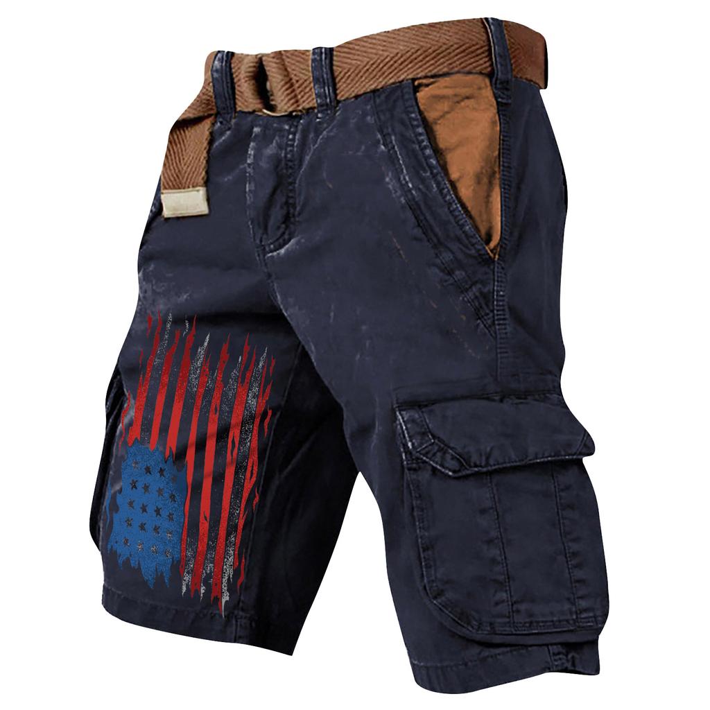 Pantaloncini Cargo Casual Stampati da Uomo per l'Estate con Tasche Multiple