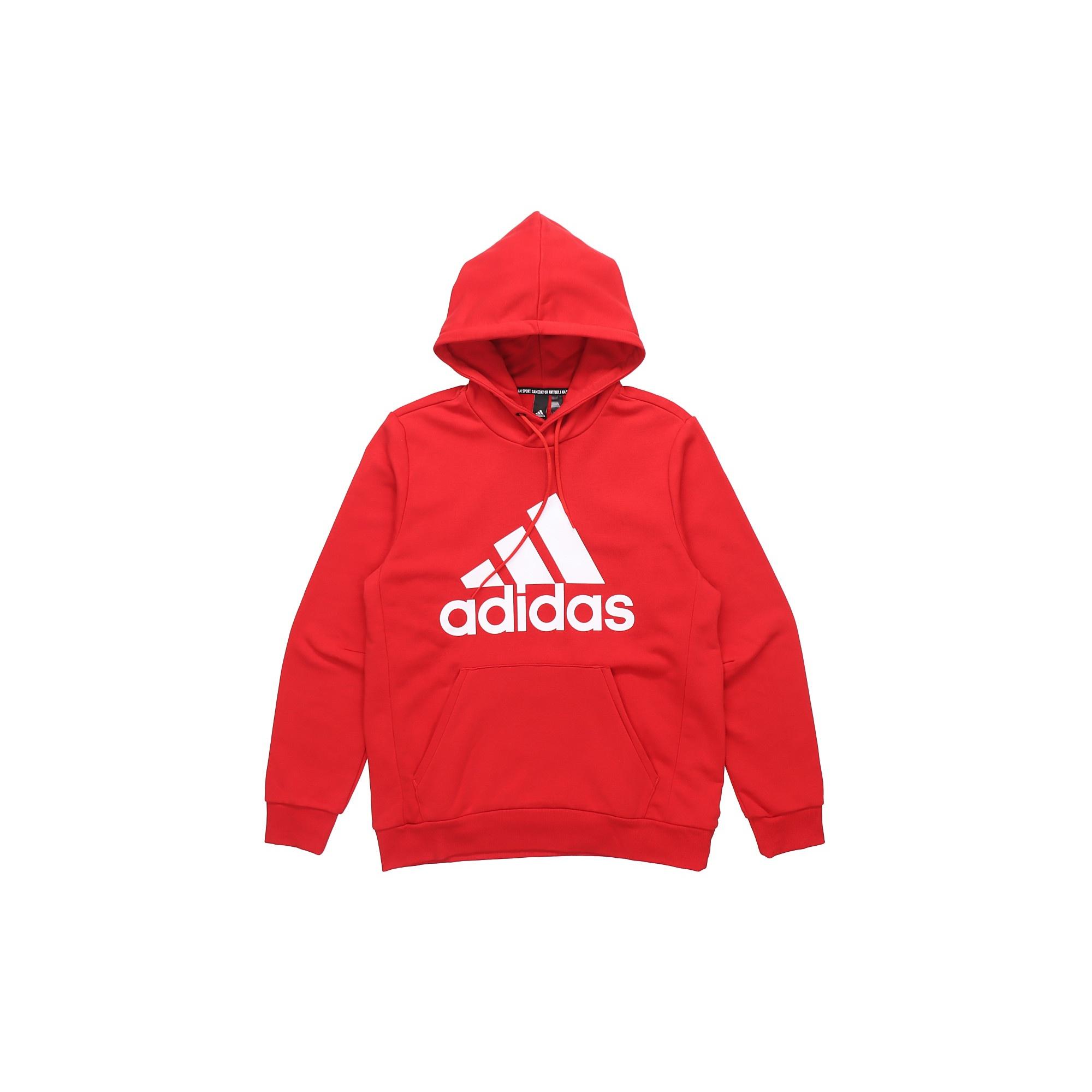 adidas Logo Printing hooded Pullover Sports Red Men s FR7106 XS