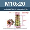 Zinc Alloy Colored Internal/External Thread Hex Socket Furniture Nut M4M5M6 with Washer and Trapezoidal Design Hardware Accessories