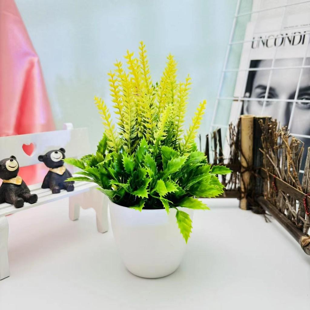 Lavender Green Artificial Plant Round Pot Potted Plant For Office Room Living