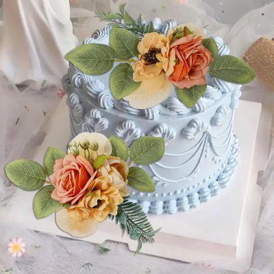 Elegante künstliche Blumen Festival Bankett Kuchen Arrangement Orange Kuchen Blume
