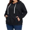 Women's  Casual Large Sized Long Sleeved Hooded Solid Color Sweatshirt