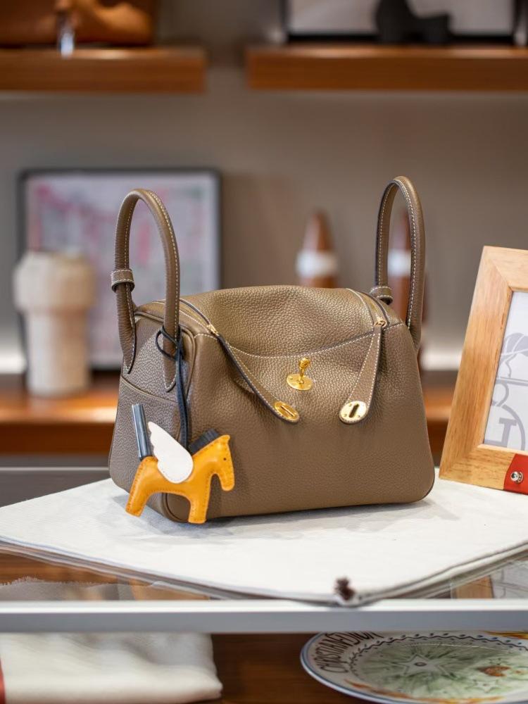 Top-grain Cowhide, 26cm Shafi Thread, Women's Doctor Bag, Genuine Leather Single-shoulder Handbag, Pillow Bag