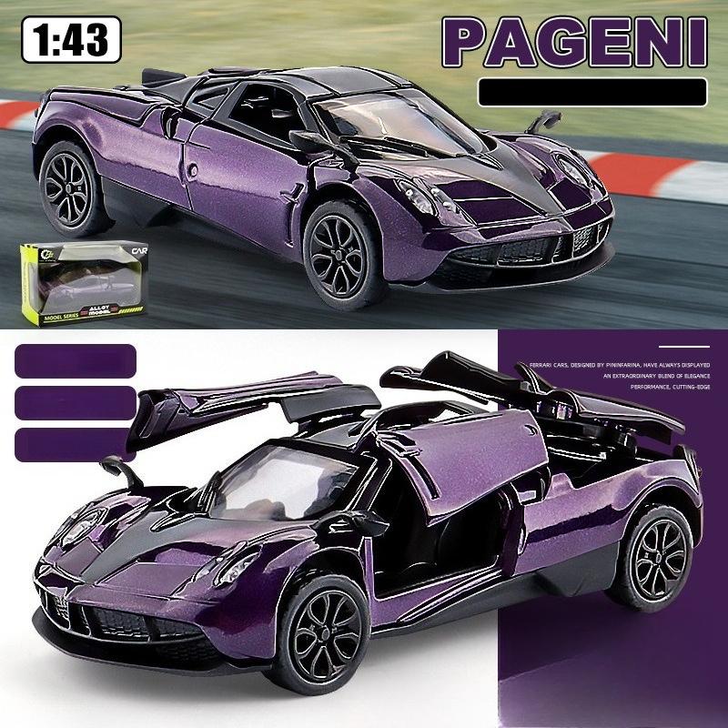 1:43  Alloy car model simulation and rebound small sports car Children's toy car gift collection display