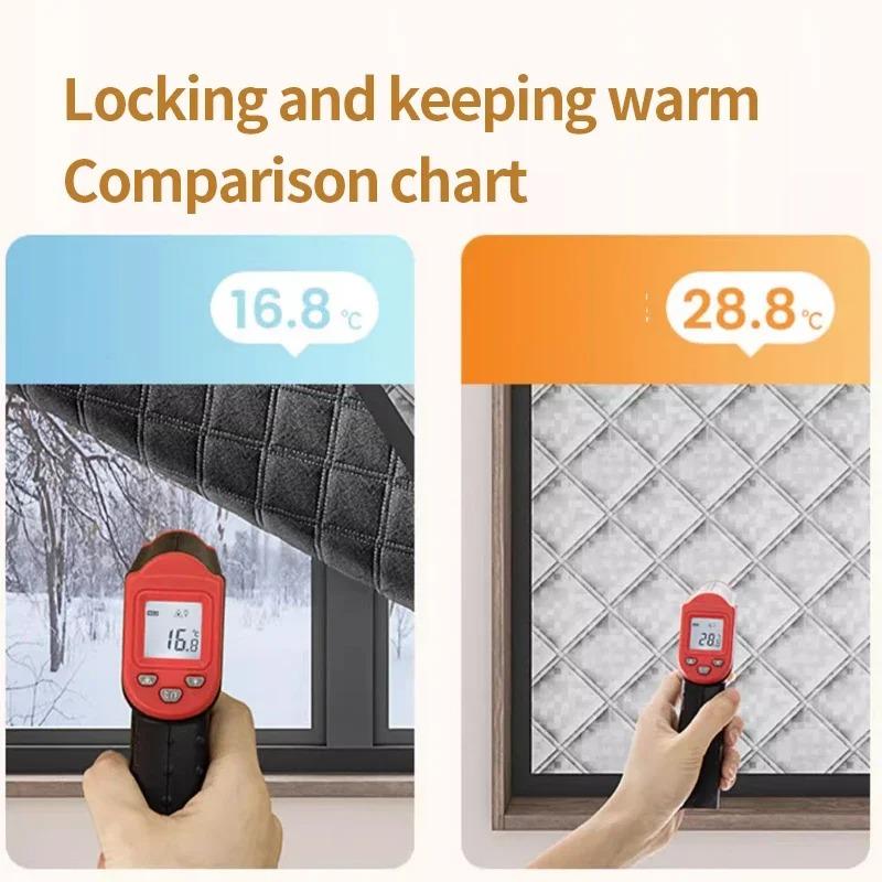Novas Cortinas à Prova de Vento e Quentes, Inverno à Prova de Vento, Quarto, Película de Isolamento, Proteção contra Frio, Janelas de Tela Totalmente Seladas, Cortinas de Porta