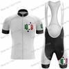 Set Maglia Ciclismo Classica Squadra Italia Uomo Donna Bandiera Italia Abbigliamento Ciclismo Bianco Verde Nero Maglia Bici da Strada Completo MTB Ropa