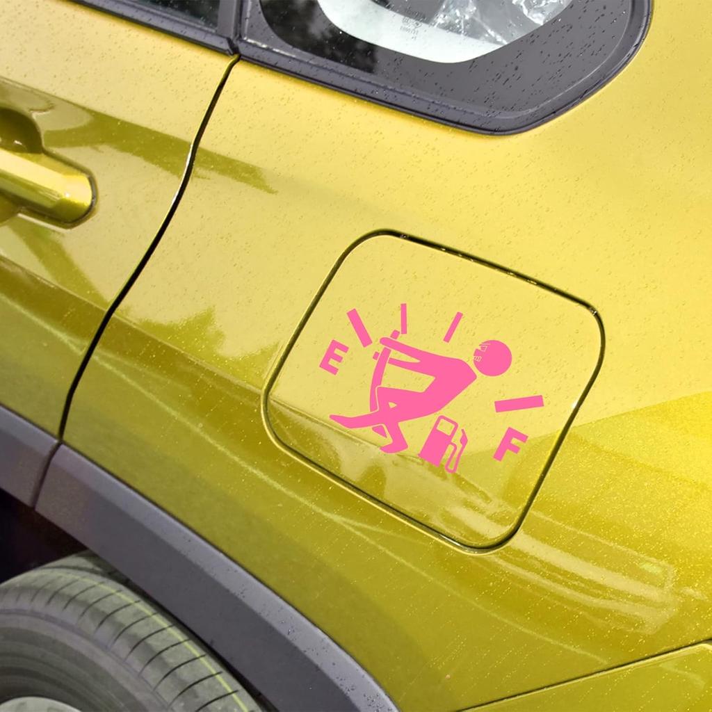 Fuel Tank Cover Personality Funny Fuel Explosion Meter Personality Reflective Car Stickers (Pink)